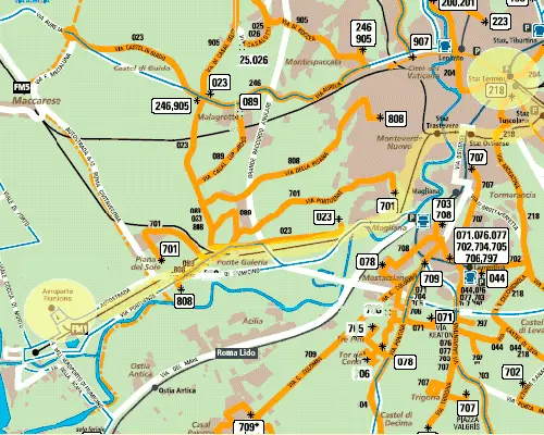 Mapa tren fiumicino roma