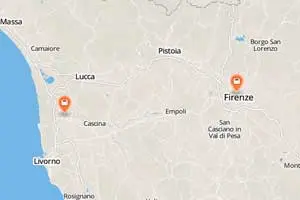 Tren Pisa Florencia mapa