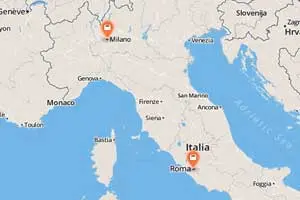 tren roma milan mapa