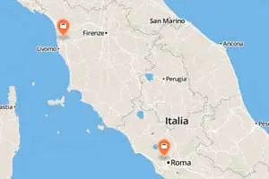 Tren Roma Pisa mapa